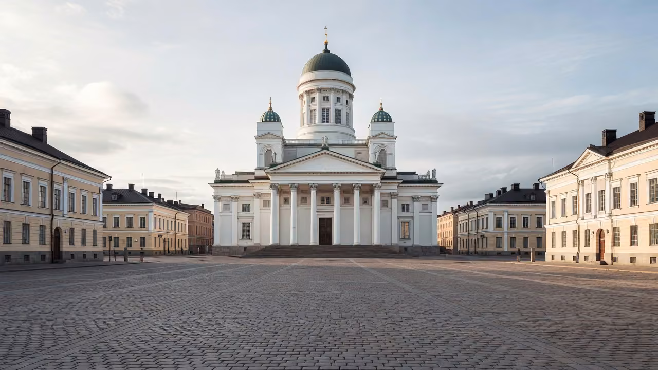 Helsinki Senate Square and the neoclassical cathedral in the Grand Duchy era